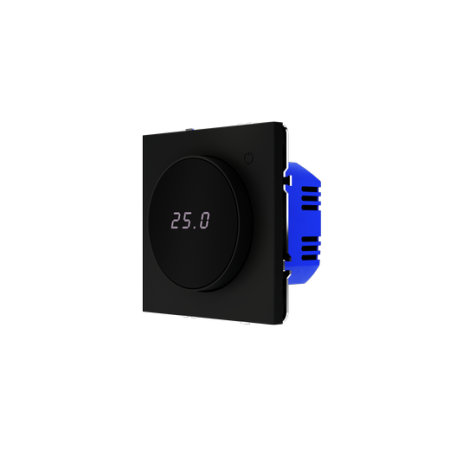 Терморегулятор электронный Voltum S70 с индикацией и датчиком, для теплого пола, (черный матовый)