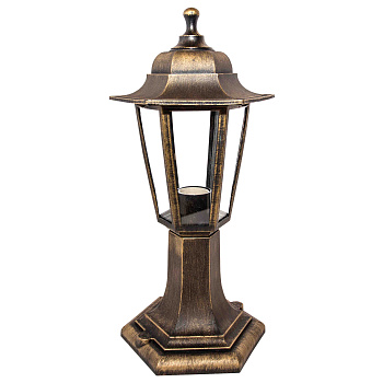 11-97 НТУ 06-60-001 ОСКАР1 БР Светильник-фонарь напольный бронза 6-гранный прозрачное стекло APEYRON