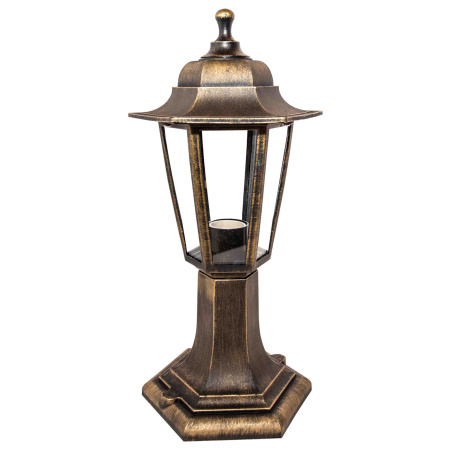 11-97 НТУ 06-60-001 ОСКАР1 БР Светильник-фонарь напольный бронза 6-гранный прозрачное стекло APEYRON