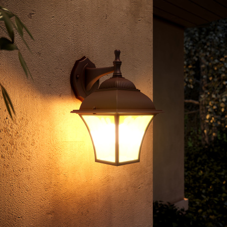 Уличный настенный светильник 1*E27 шоколад IP33 Apus D (a043111) Elektrostandard