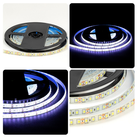 LSE-261 Светодиодная лента 12В, 9,6Вт/м, 840лм/м, 6500К, smd2835, 120д/м, IP65, ширина подложки 8мм, 5м, х/б OGM