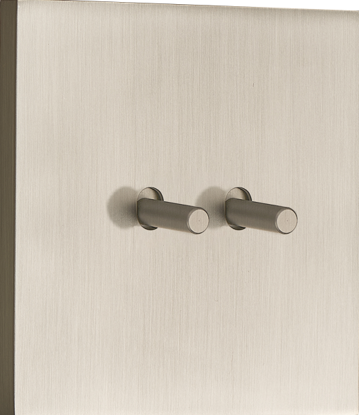 Donel N96 Переключатель на 2 тумблера, Цилиндр, 10AX 250V, Никель, серия DT