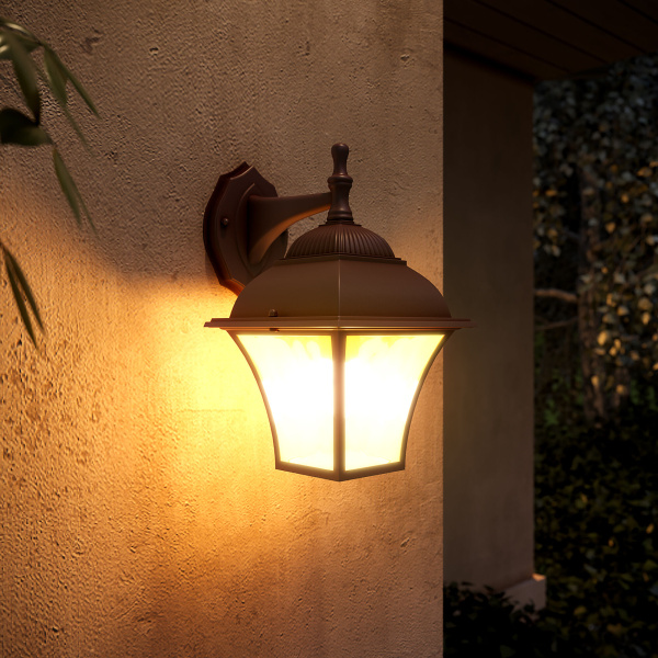 Уличный настенный светильник 1*E27 шоколад IP33 Apus D (a043111) Elektrostandard