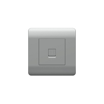 Розетка телефонная 1xRJ11, серебряный NEW3-E CHINT