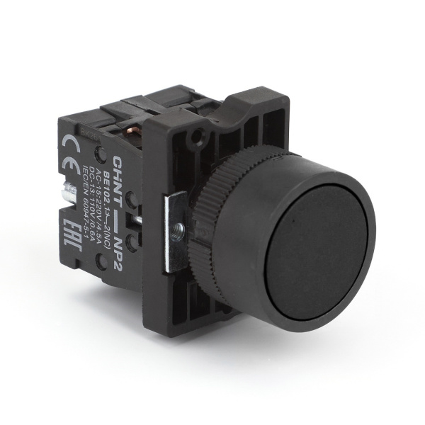 Кнопка управления NP2-EA25 без подсветки черная 1НО+1НЗ, IP40 (R) CHINT