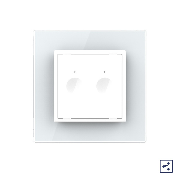 Двухклавишный проходной сенсорный выключатель Module, цвет белый Livolo