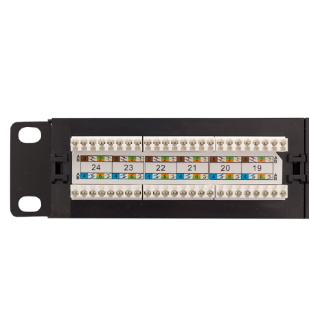 Патч-панель TERACOM PRO 19'' Cat,6 1U неэкранированная UTP 24 порта RJ-45 Dual IDC EKF