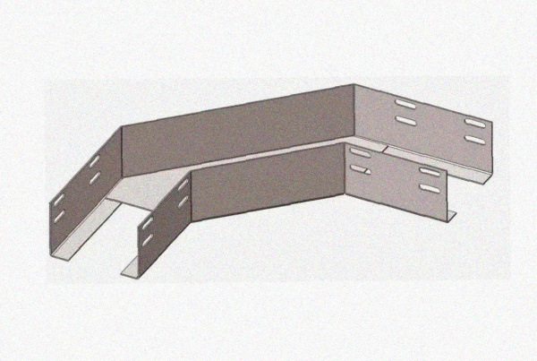 Лоток угловой замковый глухой КГЗГ 300х50-90 УТ1,5 поворот на 90, горячее цинкование, S1,0