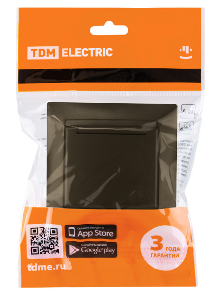 Розетка 2П+З 16А 250В IP44 с защ. шт. с крышкой бронза "Лама" TDM Розетка 2П+З 16А 250В IP44 с защ. шт. с крышкой бронза "Лама" TDM