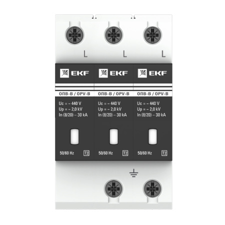 Ограничитель импульсных напряжений ОПВ-B 3П In 30кА 400В с сигн. EKF PROxima 