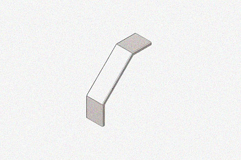 Крышка лотка замкового КЛСЗ 200х50-90 УТ1,5 для поворота трассы вниз на 90, горячее цинкование, S1,0