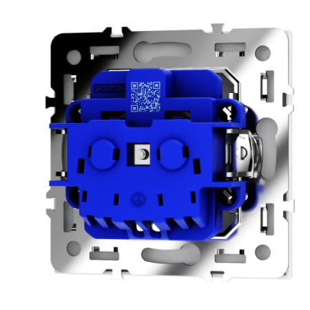 Розетка встраиваемая Voltum S70 с заземлением и защитными шторками, 16А, (белый матовый)