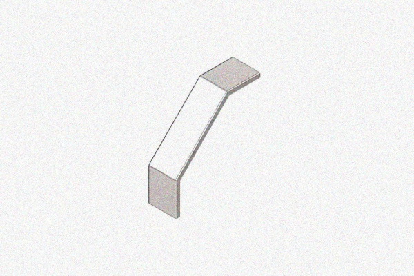 Крышка лотка замкового КЛСЗ 200х50-90 УТ1,5 для поворота трассы вниз на 90, горячее цинкование, S1,0