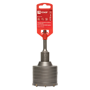 Коронка буровая по бетону с оснасткой TCT-72 М22 SDS-plus Master EKF