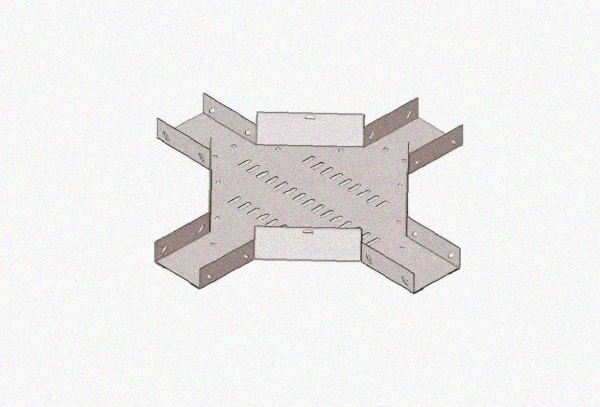 Лоток крестообразный замковый перфорированный КМЗ 100х50 УТ1,5, горячее цинкование, S1,5