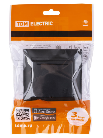 Розетка 2П+З 16А 250В графит "Лама" TDM