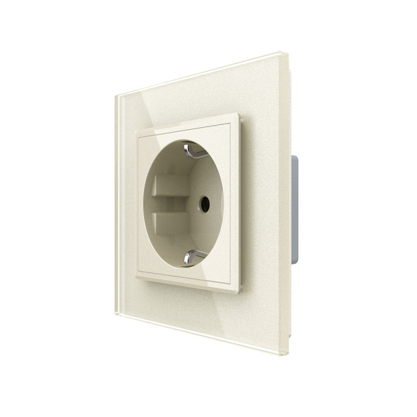 Розетка электрическая 16А 1 пост, цвет жемчужный Livolo