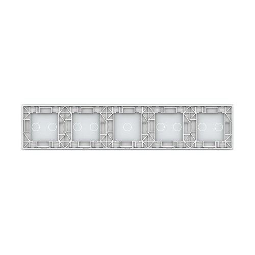 Панель для пяти сенсорных выключателей, 9 клавиш (2+2+1+2+2), цвет белый, стекло Livolo фото 4