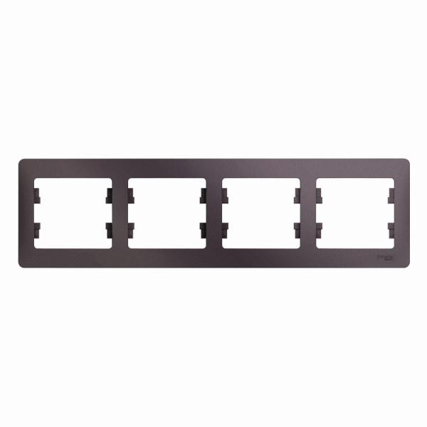 GLOSSA  Рамка горизонтальная 4 пост . сиреневый туман IP20 Schneider Electric