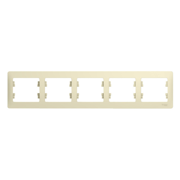 GLOSSA  Рамка горизонтальная 5-м . бежевый IP20 Schneider Electric