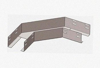Лоток угловой замковый перфорированный КГЗ 200х50-90 УТ1,5 поворот на 90, горячее цинкование, S1,0