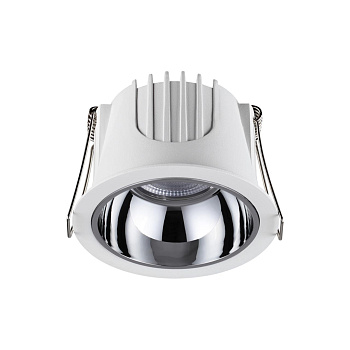 Св-к встр.св/д IP20 LED 4000К 10W 100-265V KNOF белый/хром NOVOTECH