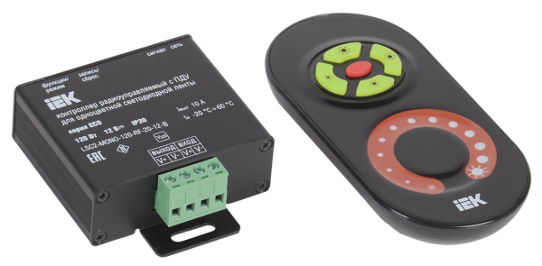 Контроллер с ПДУ радио MONO 1 канал 12В 10А 120Вт черный IEK