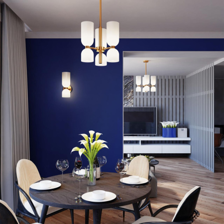 Люстра E14 6*60W ORINOCO бронзовый/белый ODEON LIGHT