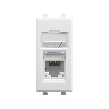 Компьютерная розетка RJ-45 модульная, кат.6, "Avanti", "Белое облако", 1 модуль DKC