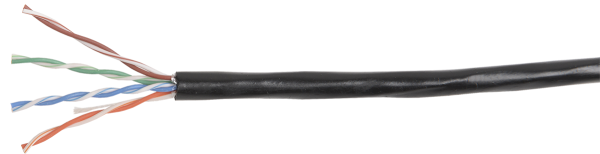 ITK Кабель связи витая пара ШПД U/UTP кат.5E 4 пары solid LDPE 305м черный