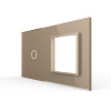 Панель двойная: 1 выключатель + 1 розетка Золотая Livolo