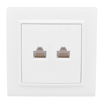 Минск Розетка RJ-45 2-местная СП белая EKF
