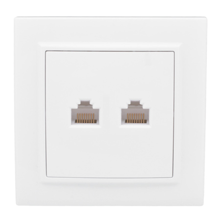 Минск Розетка RJ-45 2-местная СП белая EKF