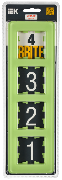 BRITE Рамка 4-мест. РУ-4-2-Бр стекло эко грин RE IEK