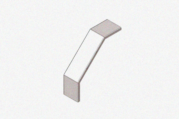 Крышка лотка замкового КЛСЗ 400х60-90 УТ1,5 для поворота трассы вниз на 90,горячее цинкование, S1,5