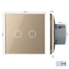 Сенсорный импульсный выключатель сухой контакт 2 клавиши 1 модуль Золотой Livolo