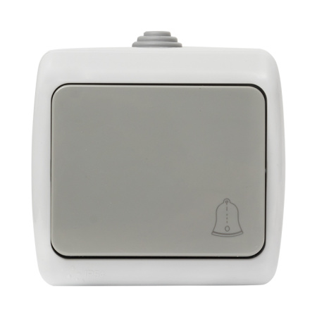 Мурманск Кнопка звонка 1-клавишная 10А IP54 серая EKF