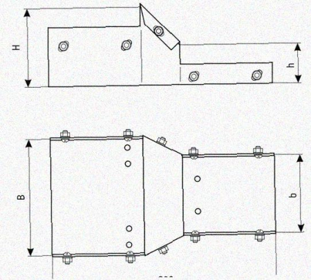 Лоток переходной замковый ЛПЗ 300х50-200х50 УХЛ1 горячее цинкование, S1,5