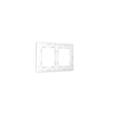 Рамка стеклянная Voltum S70 на 2 поста, (белый, матовый, стекло)