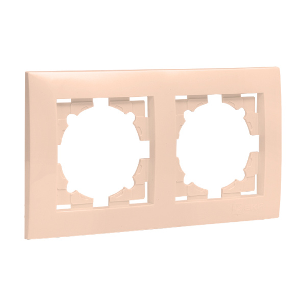 Валенсия Рамка 2-местная кремовая EKF