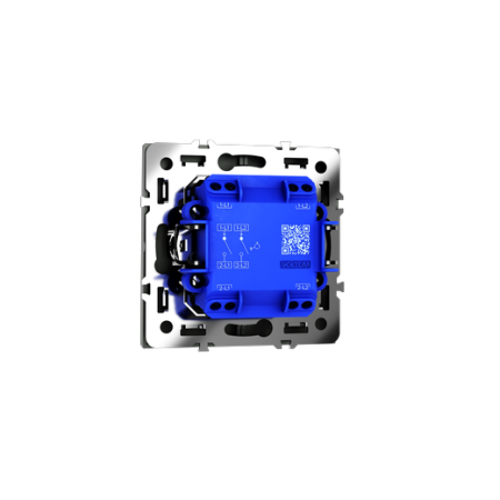 Выключатель с самовозвратом встраиваемый Voltum S70 двухклавишный 10А, (титан)