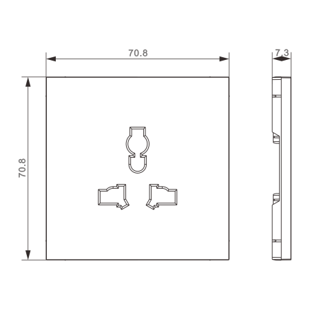 Donel S08 черный графит накладка для розетки мультистандарт, со шторками 16A 250 В~,серия DB
