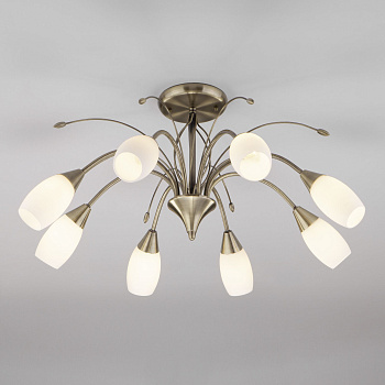 Потолочная люстра 8*E14 40Вт античная бронза IP20 Ginevra (30280/8 античная бронза) Eurosvet