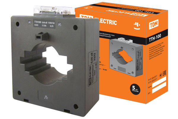 Трансформатор тока измерительный ТТН 100/1500/5-15VA/0,5S-Р TDM