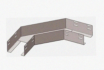 Лоток угловой замковый перфорированный КГЗ 400х60-90 УТ1,5 поворот на 90, горячее цинкование, S1,2