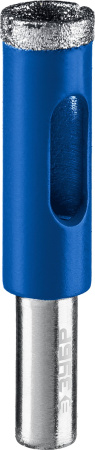 Сверло алмазное трубчатое для дрели d 16 мм по керамике и стеклу, Р60, трехгр хвостовик, Профессионал ЗУБР