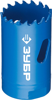 35мм, коронка биметаллическая, быстрорежущая сталь ЗУБР