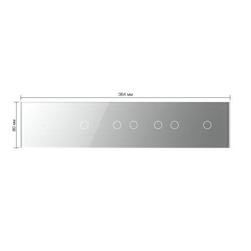 Панель для пяти сенсорных выключателей, 7 клавиш (1+1+2+2+1), цвет серый, стекло Livolo фото 2