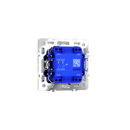 Выключатель встраиваемый Voltum S70 двухклавишный с подсветкой 10А, (белый глянцевый)