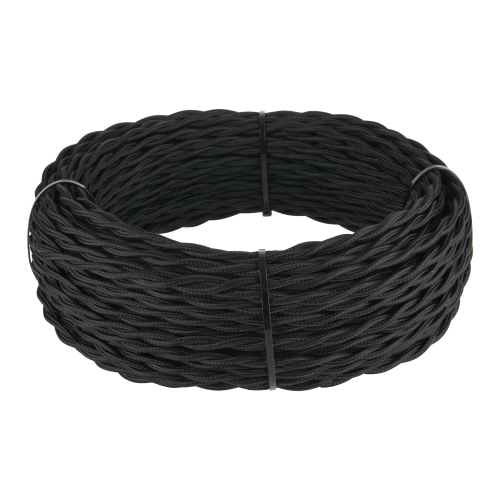 Ретро кабель витой 2х1,5 (черный) 50 м Werkel